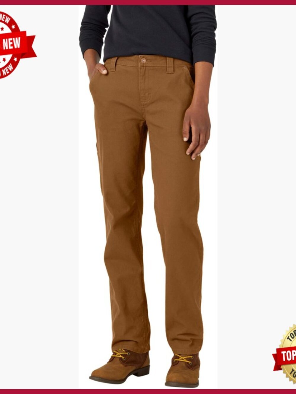 Relaxed Straight Carpenter Pants with Stretch Duck Canvas, Utility Pockets